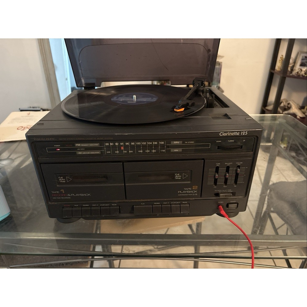 VTG Realistic Clarinette 125 Record Player Cassette Deck AM FM Stereo WORKS